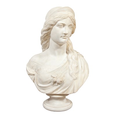 Lot 106 - Unsigned Marble Bust of a Maiden Late 19th...
