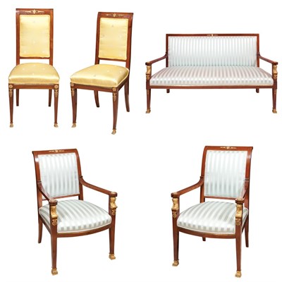 Lot 206 - Empire Style Gilt-Metal Mounted Mahogany Salon...