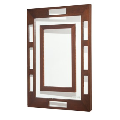 Lot 355 - Pair of Walnut and Mirror Framed Mirrors...