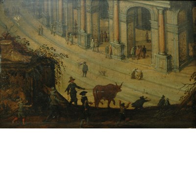 Lot 8 - Follower of Paul Brill Figures Near the...