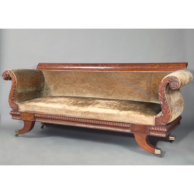 Lot 233 - Classical Brass and Rosewood Inlaid Mahogany...