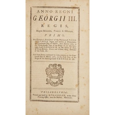 Lot 16 - [FRANKLIN, BENJAMIN] Anno Regni Georgii II....
