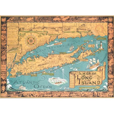 Lot 705 - Framed Map of Long Island