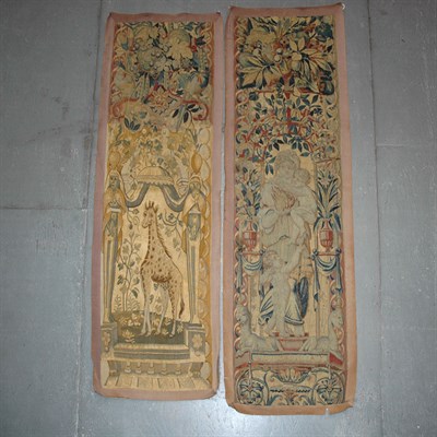 Lot 595 - Two Flemish Tapestry Border Fragments Flanders,...