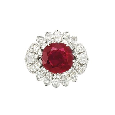 Lot 326 - Platinum, Ruby and Diamond Ring, Van Cleef & Arpels