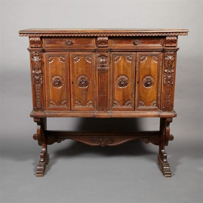 Lot 174 - Italian Baroque Walnut Cabinet on Stand With...