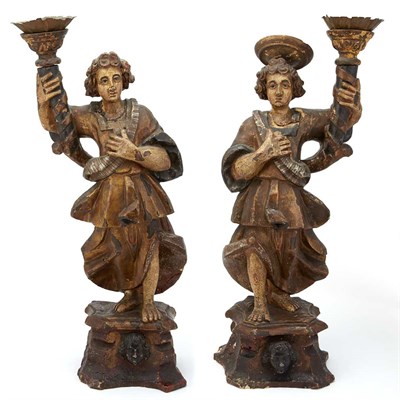 Lot 189 - Pair of Continental Baroque Style Carved and...