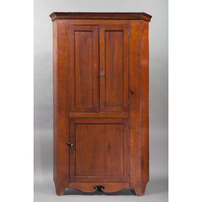 Lot 146 - Federal Cherry Corner Cupboard 19th Century...