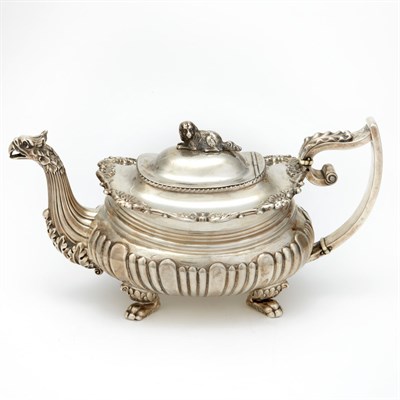 Lot 317 - George IV Silver Teapot Possibly John...