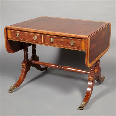 Lot 571 - Regency Satinwood Inlaid Sofa Table 19th...