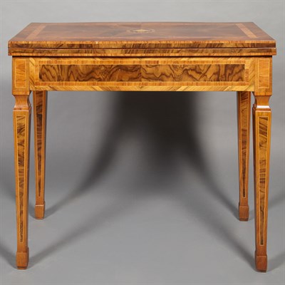 Lot 212 - Italian Neoclassical Inlaid Walnut Fold-Over...