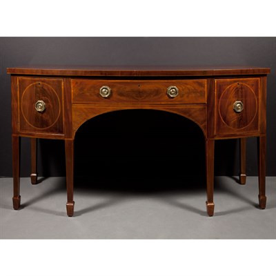 Lot 518 - George III Inlaid Mahogany Bow Front Sideboard...
