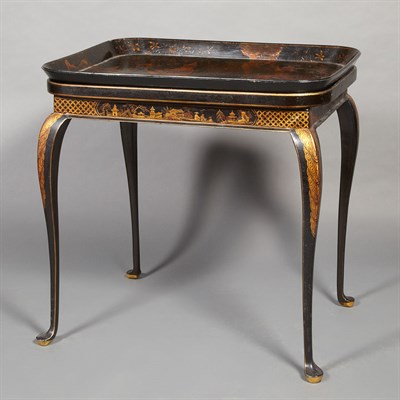 Lot 243 - English Chinoiserie Decorated Papier Mache...