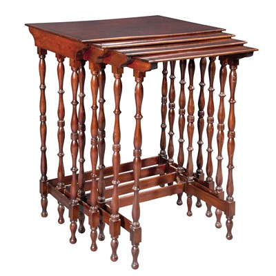Lot 564 - Nest of Four Victorian Ebony Inlaid Mahogany...