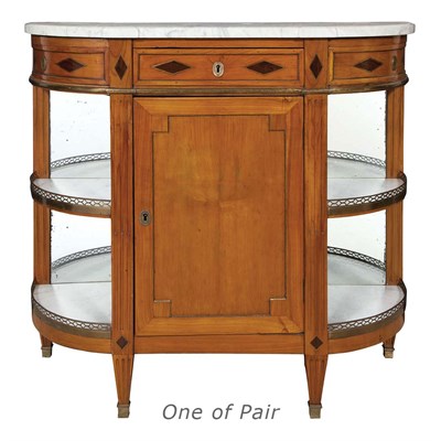 Lot 451 - Pair of Directoire Style Brass and Rosewood...