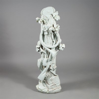 Lot 472 - Glazed Terra Cotta Hunt Motif Column Height 48...