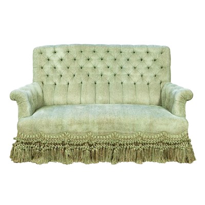 Lot 463 - Napoleon III Tufted Upholstered Settee 19th...
