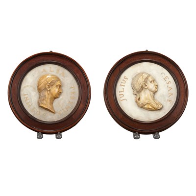 Lot 486 - Pair of Neoclassical Style Marble Profile...