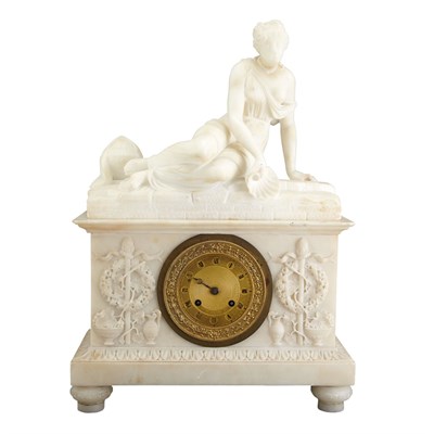 Lot 576 - Restauration Carved White Alabaster Clock...