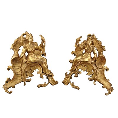 Lot 384 - Pair of Louis XV Gilt-Bronze Chinoiserie...