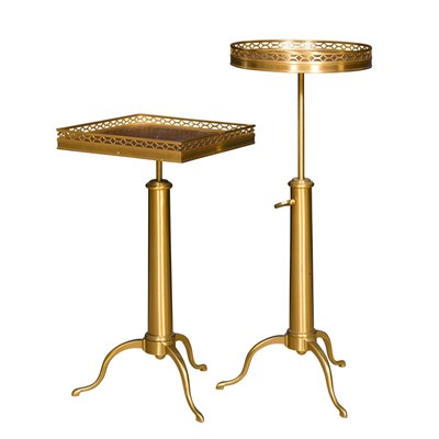 Lot 497 - Two Brass and Rosewood Adjustable Tripod...