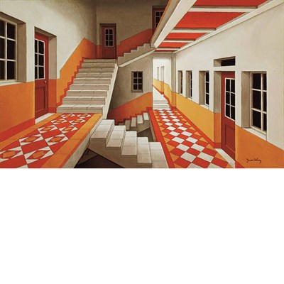 Lot 101 - Yacov Gabay Israeli, b. 1937 Interior Signed...