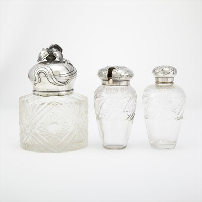 Lot 256 - Group of Russian Style Silver Mounted Cut and...