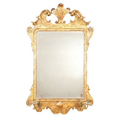 Lot 516 - George I Gilt-Wood Girandole Mirror Second...