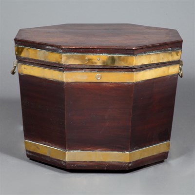 Lot 333 - George III Brass Bound Mahogany Cellaret Late...