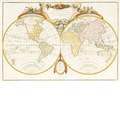 Lot 706 - [MAP] JANVIER, [JEAN]. Mappe-Monde ou...