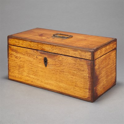 Lot 611 - English Satinwood Tea Caddy Height 5 1/2...