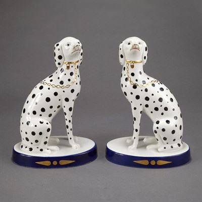 Lot 616 - Pair of Mottahedeh Porcelain Figures of...