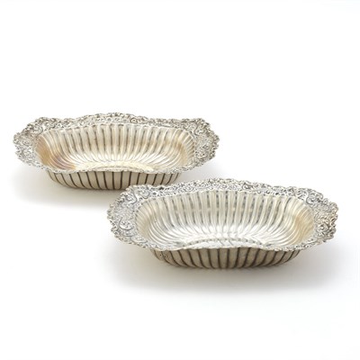 Lot 621 - Pair of Sterling Silver Bonbon Dishes Total...