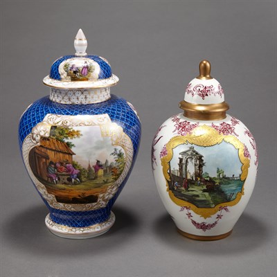 Lot 626 - Dresden Gilt and Transfer Decorated Porcelain...