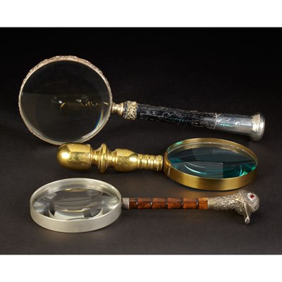 Lot 630 - Two Silver Mounted Magnifying Glasses; And a...