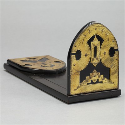 Lot 636 - Brass Mounted Ebonized Book Rest Length 12...