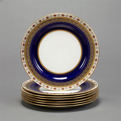 Lot 645 - Set of Seven Mintons Gilt Decorated Porcelain...