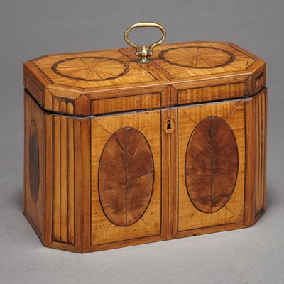 Lot 646 - Regency Marquetry Inlaid Satinwood Tea Caddy...