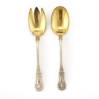 Lot 650 - Tiffany & Co. Silver Gilt Salad Set Total...
