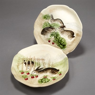 Lot 659 - Pair of Choisy le Roi Rabbit Decorated...