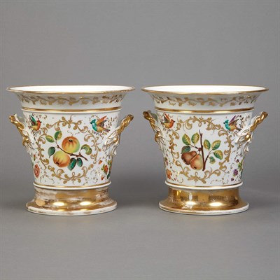Lot 698 - Pair of Gilt Decorated Painted Porcelain...