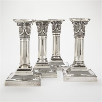 Lot 700 - Set of Four English Neoclassical Style Silver...