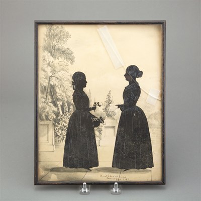 Lot 193 - Group of Four Framed Cut-Paper Silhouettes...