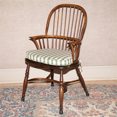 Lot 169 - Set of Twelve Windsor Style Oak Armchairs