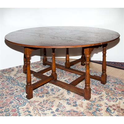 Lot 170 - English Provincial Oak Gate Leg Dining Table...