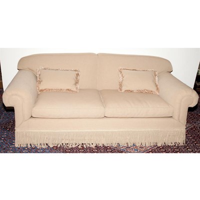 Lot 172 - Upholstered Two-Seat Sofa Length 70 inches;...