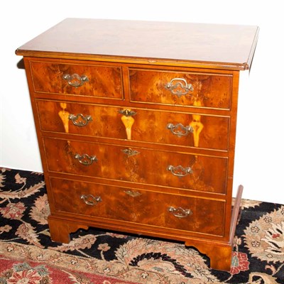 Lot 177 - Two Similar Georgian Style Burl Wood Chest of...