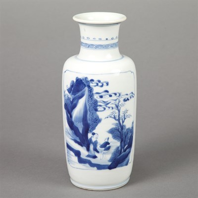 Lot 208 - Chinese Blue and White Glazed Porcelain Vase...