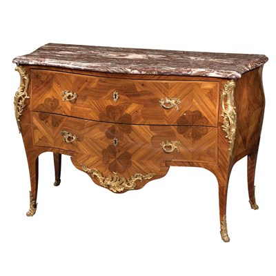 Lot 421 - Louis XV Gilt-Bronze Mounted Tulipwood Commode...