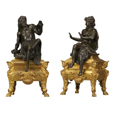 Lot 410 - Pair of Regence Style Gilt and...